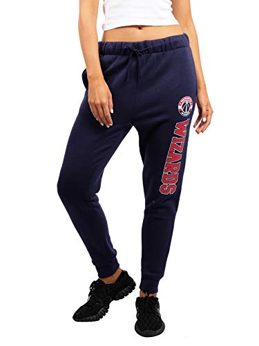 Ultra Game NBA Washington Wizards Womens Jogger Pants Active Basic Fleece Sweatpants , Navy, Medium