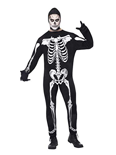 Smiffys mens Skeleton Adult Sized Costume, Black, M - US Size 38 -40