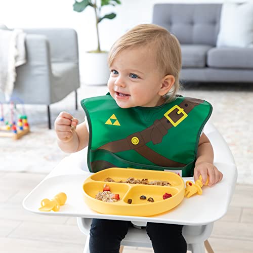 Bumkins Bibs, Nintendo Zelda, Baby Bibs for Girl or Boy, SuperBib with Cape, Baby and Toddler Bib for 6-24 Months, Baby Bib for Eating, Feeding Bib, Waterproof Fabric