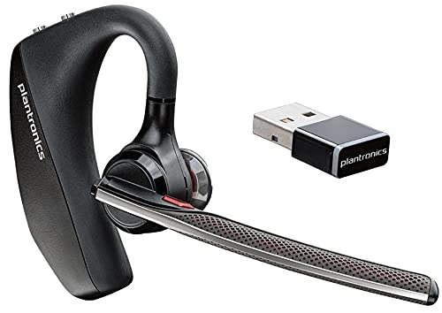 Plantronics - Voyager 5200 UC (Poly) - Bluetooth Single-Ear (Monaural) Headset - USB-A Compatible to connect to your PC and/or Mac - Works with Teams, Zoom and more - Noise Canceling