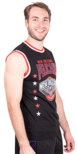Ultra Game NBA New Orleans Pelicans Mens Jersey Sleeveless Muscle T-Shirt, Black, Large