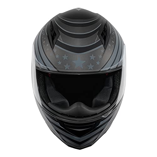 VCAN VX Lightweight Full Face Motorcycle Street Bike Helmet with Extra Tinted Visor DOT and ECE 22.05 Approved (Matte Black Galaxy, Small)