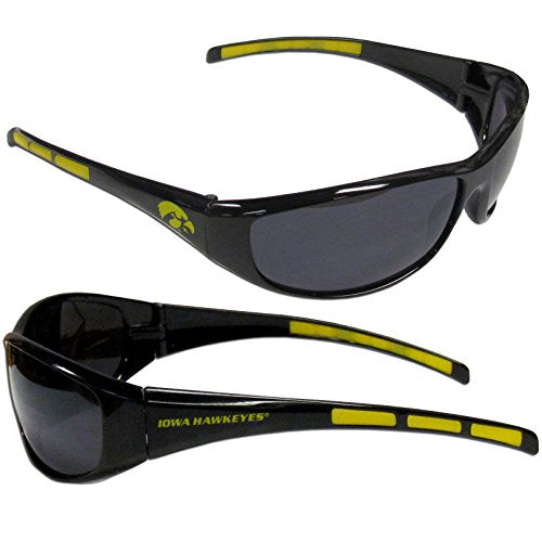 NCAA Iowa Hawkeyes Adult Sunglass and Bag Set, Yellow