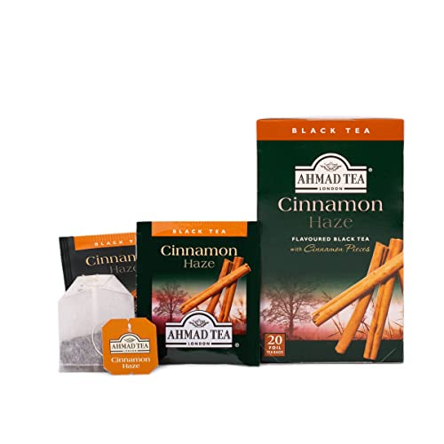 Ahmad Tea Black Tea, Cinnamon Haze Teabags, 20 ct (Pack of 6) - Caffeinated and Sugar-Free