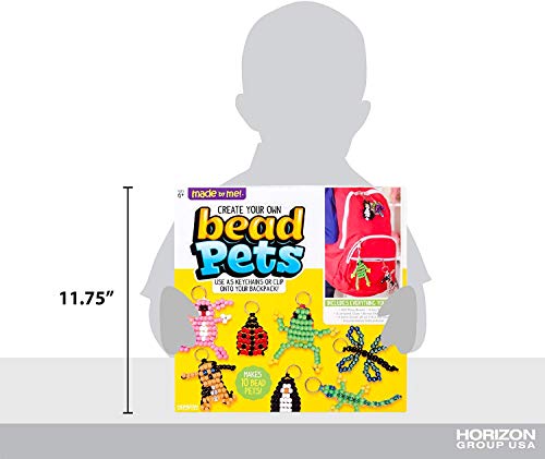 Made By Me Create Your Own Bead Pets by Horizon Group Usa, Includes Over 600 Pony Beads, 6 Key Rings, Storage Box and Much More
