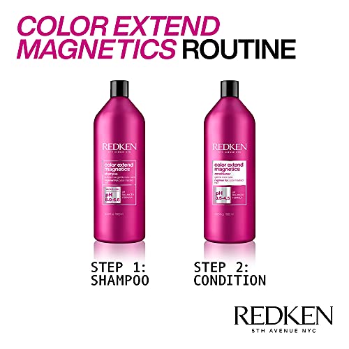 Redken Extend Magnetics Conditioner | For Color Treated Hair | Protects Color and Adds Shine | With Amino Acid | Sulfate Free | 33.8 Fl Oz