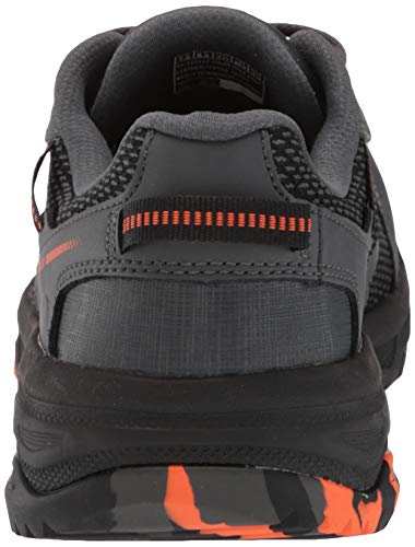 Skechers Men's GOrun Altitude-Trail Running Walking Hiking Shoe with Air Cooled Foam Sneaker, Charcoal/Orange/Black, 11.5