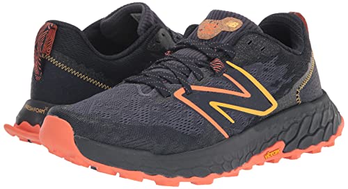 New Balance Men's Fresh Foam X Hierro V7 Trail Running Shoe, Thunder/Vibrant Orange/Vibrant Apricot, 11