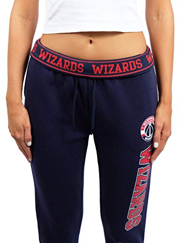Ultra Game NBA Washington Wizards Womens Jogger Pants Active Basic Fleece Sweatpants , Navy, Medium