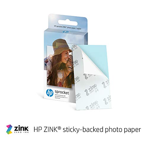 HP Sprocket Portable 2x3' Instant Color Photo Printer (Luna Pearl) Print Pictures on Zink Sticky-Backed Paper from your iOS and Android Device.
