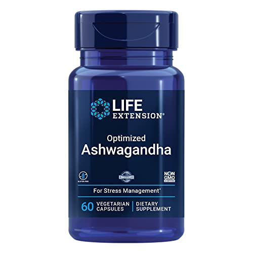 Life Extension Optimized Ashwagandha – Withania Somnifera Extract 125mg - For Stress Relief, Focus, Energy Management, Healthy Brain and Memory - Gluten-free – Non-GMO – 60 Veg Caps