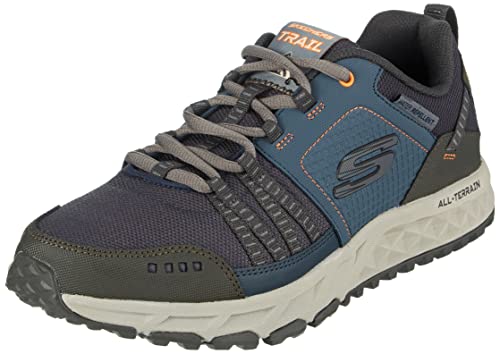 Skechers Men's Escape Plan Oxford, Navy/Orange, 8