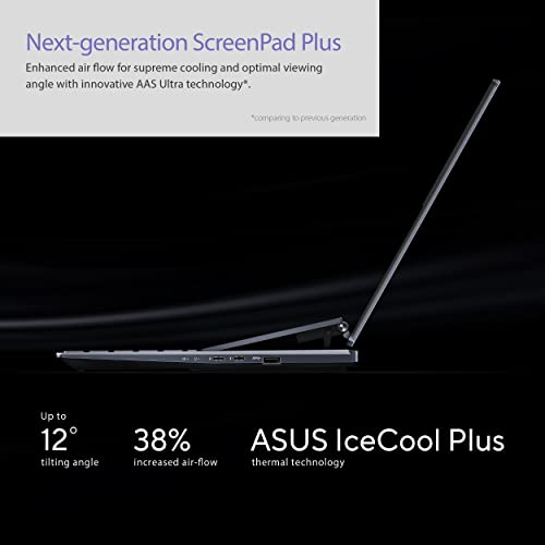 ASUS ZenBook 14 Laptop, 14.5” OLED FHD NanoEdge Bezel Display, Intel Core™ i7-12700H, 16GB LPDDR4X RAM, 1TB SSD, Windows 11 Home, UX8402ZE-DB74T, Tech Black