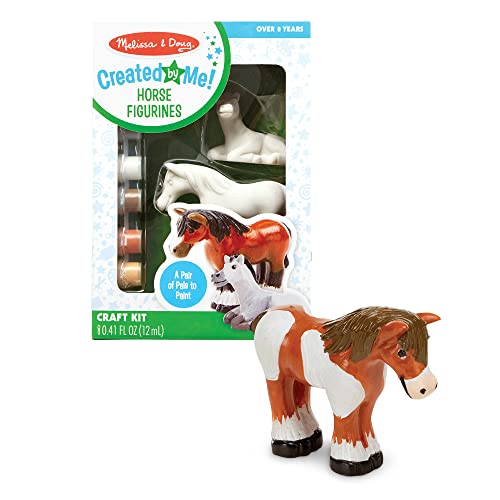 Melissa and Doug Created by Me! Horse Figurines Craft Kit (2 Resin Horses, 6 Paints, Paintbrush)
