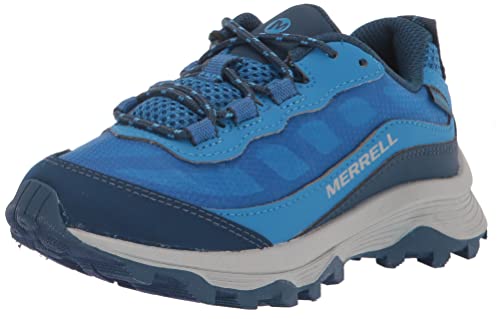 Merrell Moab Speed Low Waterproof Hiking Sneaker, Blue, 11 US Unisex Big Kid