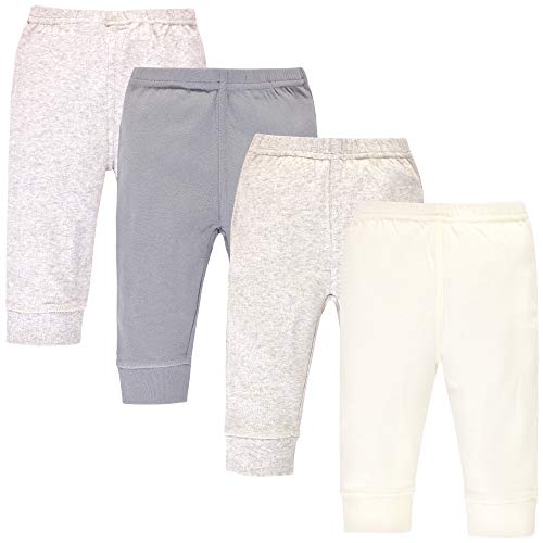 Touched by Nature baby girls Organic Cotton Pants, Heather Gray Oatmeal, 3T US