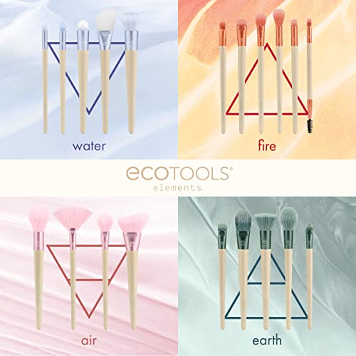EcoTools Elements Limited Edition Wind-Kissed Professional Makeup Brush Set, For Bronzer, Blush, or Highlighter, Ecofriendly Makeup Brushes for Liquid, Cream, or Powder Products, Vegan, 4 Piece Set