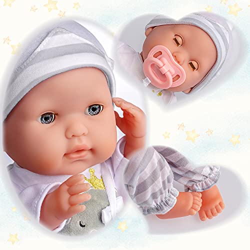 JC Toys Berenguer Boutique 15' Soft Body Baby Doll - Open/Close Eyes- Perfect for Children 2+ Designed by Berenguer, Purple, 30036