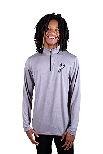 Ultra Game NBA Men's Quarter Zip Long Sleeve Pullover T-Shirt