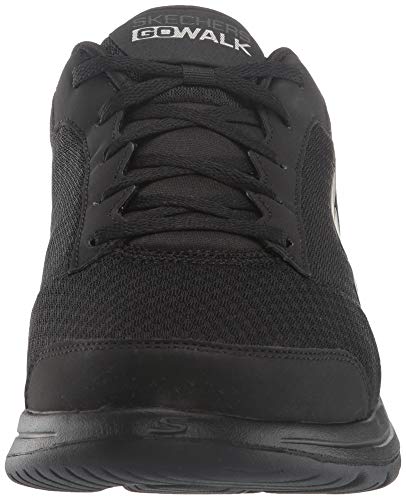Skechers mens Gowalk 5 Qualify - Athletic Mesh Lace Up Performance Walking Shoe Sneaker, Black, 9 US