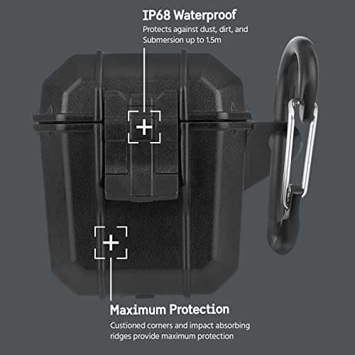 PELICAN - Marine Series Case - Compatible with AirPods 1-2 - Waterproof - Military Drop Protection - Black