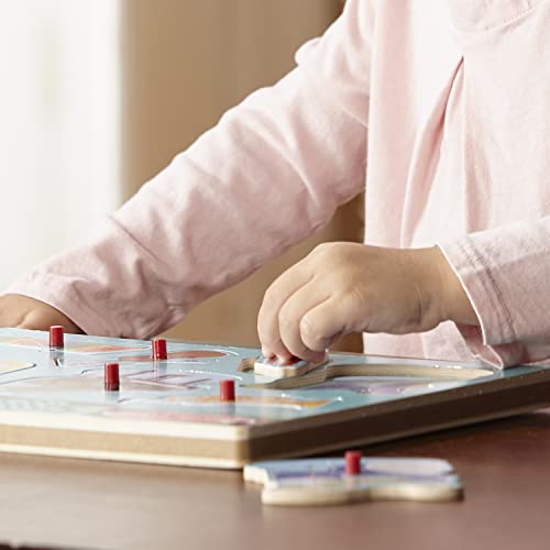 Melissa and Doug Musical Instruments Sound Puzzle - Wooden Peg Puzzle (8 pcs) - Wooden Peg Chunky Baby Puzzle, Music Learning Toys, Musical Sound Puzzles For Toddlers And Preschoolers Ages 2+