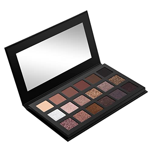 LORAC PRO Matte and Shimmer Eyeshadow Palette, Noir | Glitter | Mirror Compact | Cruelty Free, Gluten Free, Vegan