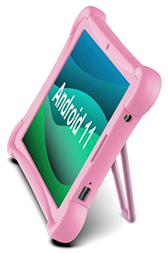 Visual Land Tablet 10 Inch Android 11 Tablets, Prestige Elite 10QH Android 11 10.1 Inch HD IPS Tablet, 32GB Storage, 2GB RAM, Quad-Core Processor, with Protective Bumper Case - Pink (2022 Release)