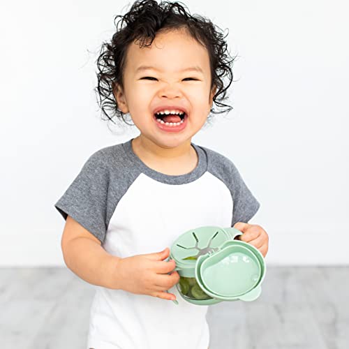 Ubbi Tweat No Spill Snack Container for Kids, BPA-Free, Toddler Snack Container, Sage