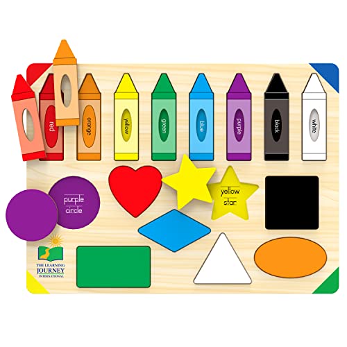 The Learning Journey: Lift and Learn Puzzle Colors and Shapes Preschool Toys and Activities for Children Ages 3 and Up Award Winning Educational Toy