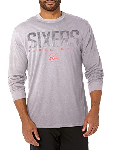 Ultra Game -NBA Men's Active Long Sleeve Pullover T-Shirt Heather Gray Medium