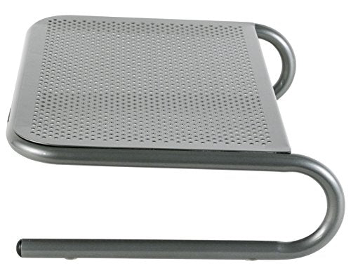 Allsop Metal Art Jr. Monitor Stand, 14-Inch wide platform holds 40 lbs with keyboard storage space - Pewter (27021)