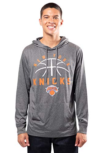 Ultra Game NBA New York Knicks Mens Super Soft Lightweight Pullover Hoodie, Heather Charcoal , Small