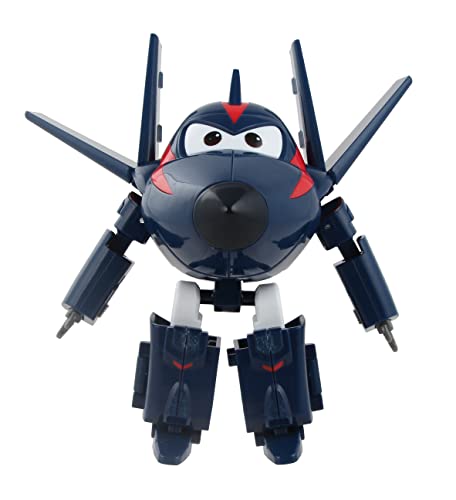 Super Wings - 5' Transforming Agent Chase Airplane Toys Action Figure | Plane to Robot | Fun Toy Plane Vehicle for 3 4 5 year old Boys and Girls | Preschool Kids Birthday Gift for Pretend Play , Blue