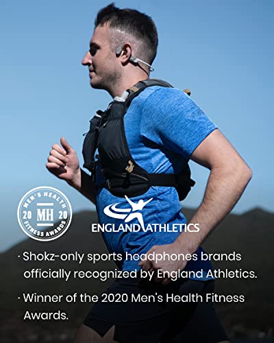 SHOKZ OpenRun (AfterShokz Aeropex) - Open-Ear Bluetooth Bone Conduction Sport Headphones - Sweat Resistant Wireless Earphones for Workouts and Running - Built-in Mic, with Headband