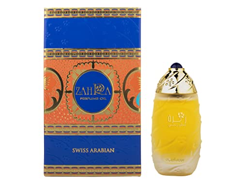 Swiss Arabian Zahra by for Women - Fruity, Green Gourmand Concentrated Perfume Oil - Luxury Fragrance From Dubai - Long Lasting Artisan Perfume With Notes Of Blackcurrant, Saffron, Rose, Musk - 1 Oz