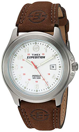 Timex Men's T44381 Expedition Metal Field Brown Leather Strap Watch