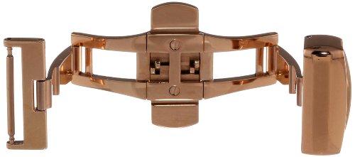 Hadley-Roma 18mm IP Rose Gold-Plated Push Button Deployant Clasp