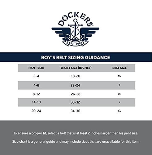 Dockers Boys' Big Reversible Dress and Casual Belts, Brown/Black, Medium