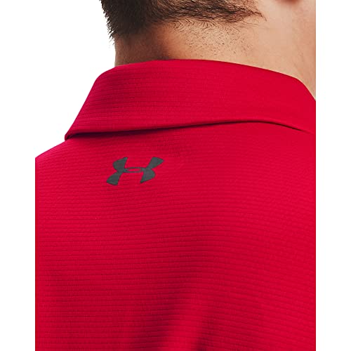 Under Armour Men's Tech Golf Polo , Red (600)/Graphite , Medium