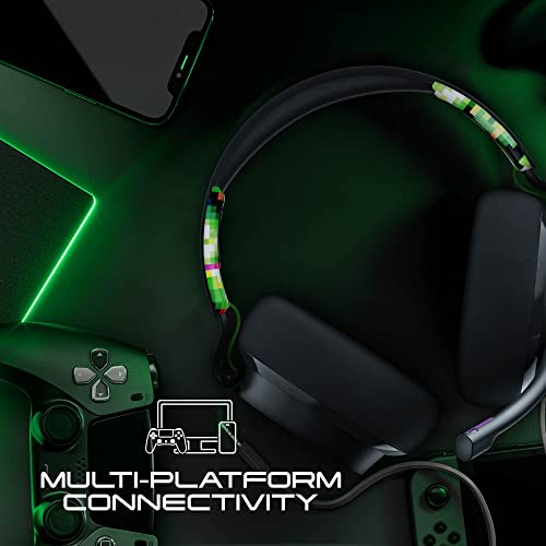 Skullcandy SLYR Pro Wired Over-Ear Gaming Headset/Soft Earpads/Clear Voice Smart Mic/Works with Playstation, PS5, Xbox, Xbox Series X, Nintendo Switch, Mobile, VR, and PC/Kids or Adult - Green