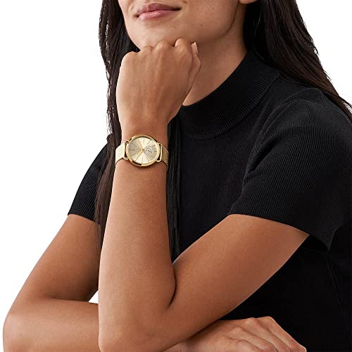 Michael Kors Women's Portia Stainless Steel Analog-Quartz Watch with Stainless-Steel Strap, Gold, 16 (Model: MK3844)