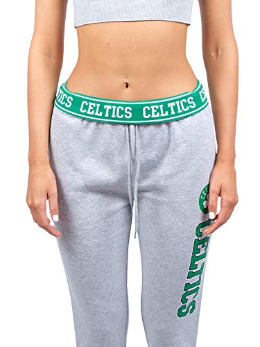 Ultra Game NBA Boston Celtics Womens Jogger Pants Active Basic Fleece Sweatpants , Heather Gray, Medium