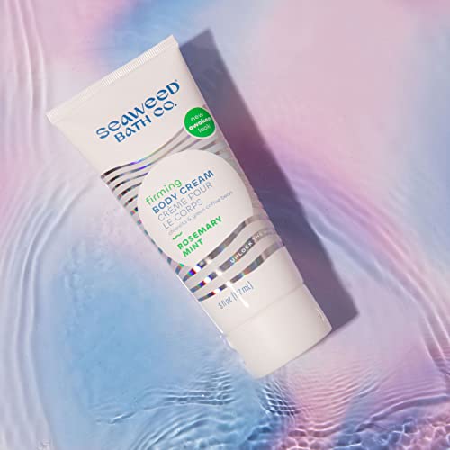 Seaweed Bath Co. Firming Body Cream, Rosemary Mint Scent, 6 Ounce, Sustainably Harvested Seaweed, Chlorella, Green Coffee Beans