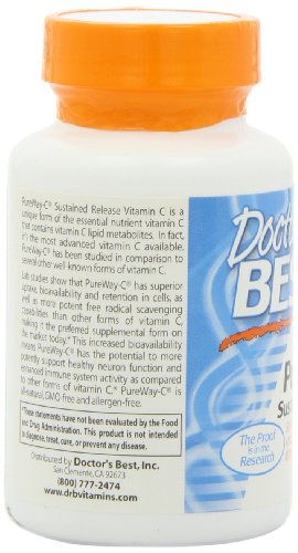 Doctor's Best 12-Hour Vitamin C 500mg with PureWay-C, Supports Immune System, Potent Antioxidant 60 Tablets