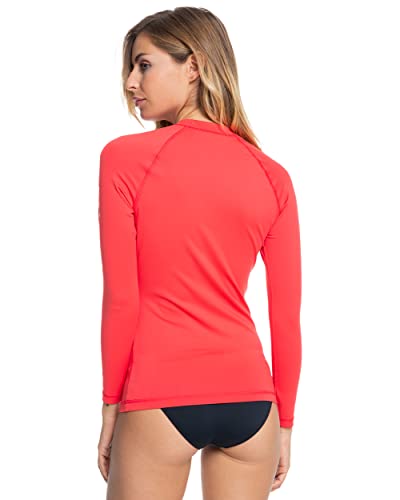 Roxy Women's Standard Whole Hearted Long Sleeve Rashguard, Cayenne 231 Exc