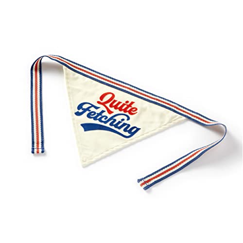 Brass Monkey Quite Fetching Dog Bandana; Durable Cotton Pet Bandana; One Size Fits Most; 9” W x 6” H; 30” Tie Ribbon; Cute Dog Accessories with Eye-Catching Design