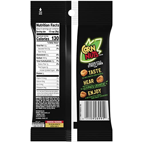 CORN NUTS Mexican Street Corn Crunchy Corn Kernels 4 Ounce Bag (12-Pack)