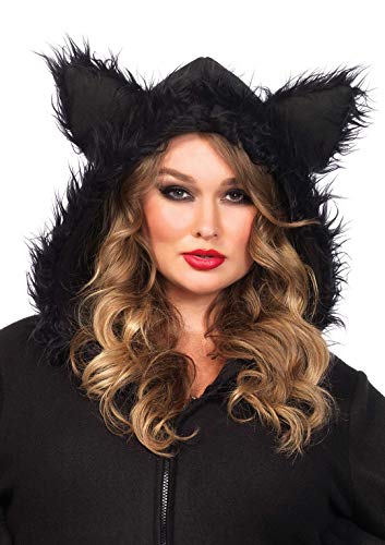 Leg Avenue womens Cozy Bat Hooded Fleece dress - Cute Winged Halloween for women Adult Sized Costumes, Black, 3X 4X US