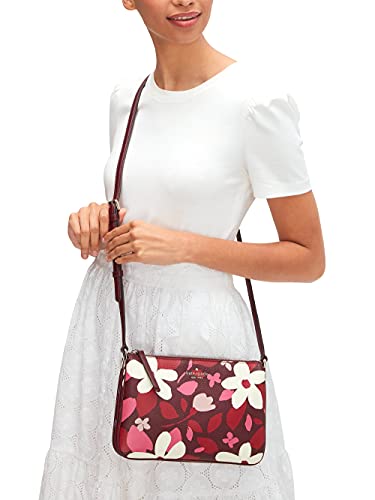 Kate Spade Jackson Triple Gusset Leather Crossbody Bag Purse Handbag (PINK MULTI)